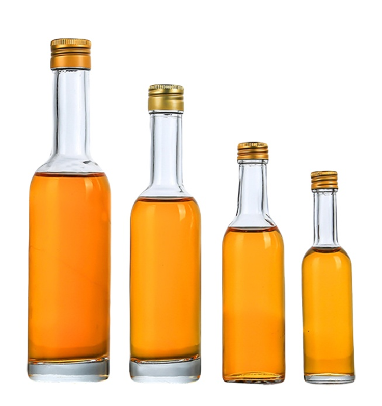 Long neck mini glass bottle wine 50ml 100ml small whiskey bottle glass with lids