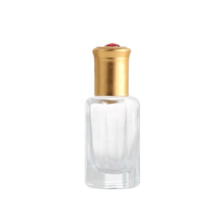 Wholesale empty essential oil perfume 10ml clear glass roll on bottle with metal roller ball