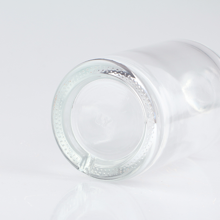 Unique shape high white 350ml clear glass wine bottles for liquor vodka with cork