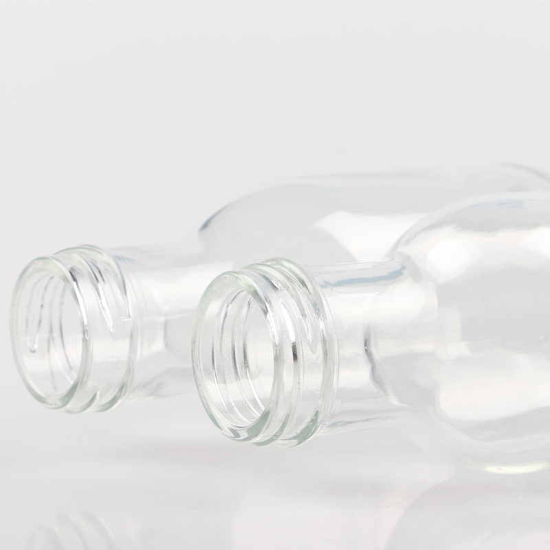 Round Clear 450ml Long Neck Glass Juice Drinking Bottle With Metal Screw Lid