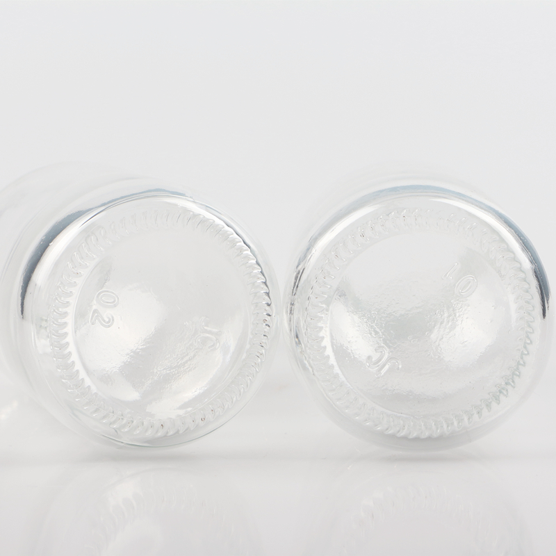 Empty 250ml 25cl clear round juice soft drink beverage glass bottles with plastic cap/aluminum cover/iron lids