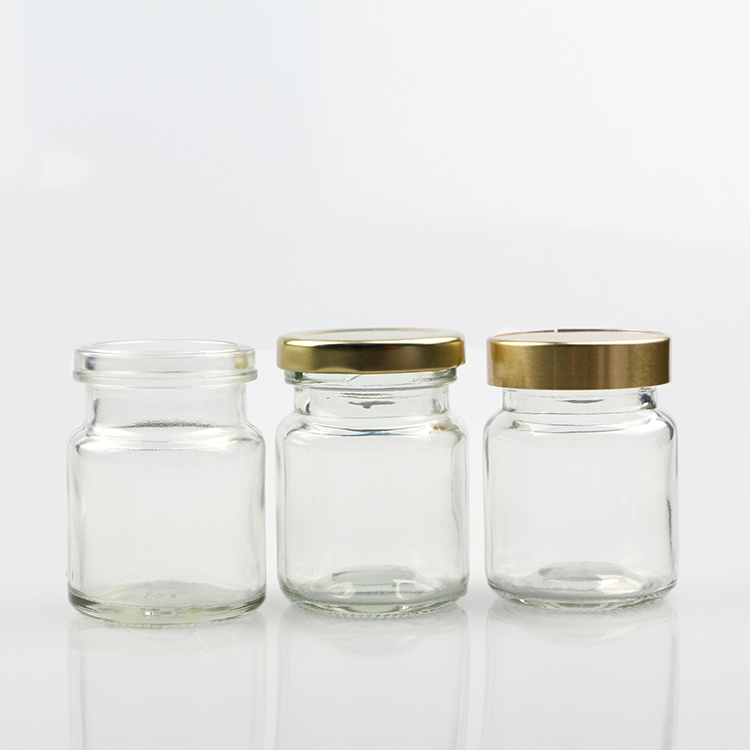 75ml clear empty round honey bird nest glass jar with easy open lid