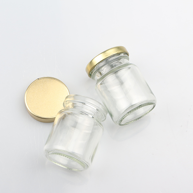 75ml clear empty round honey bird nest glass jar with easy open lid