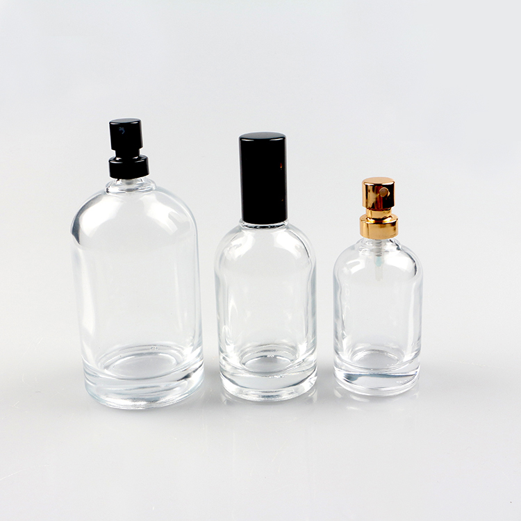 Custom Round Empty Clear Fragrance Glass Perfume Bottle 30ml 50ml 100ml