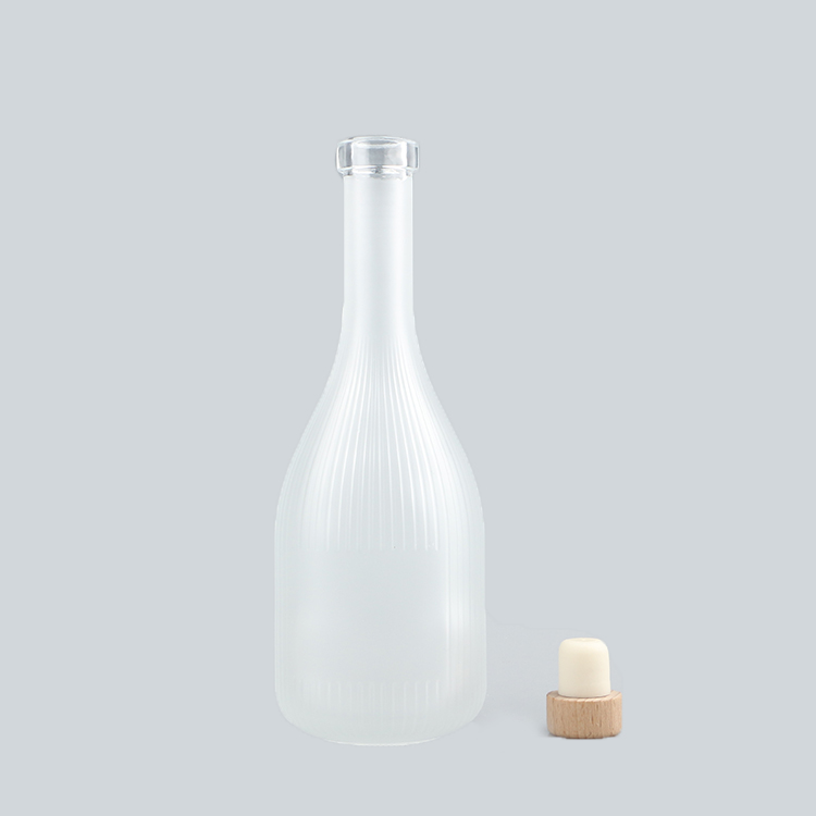 100ml 250ml 350ml 500ml Clear Frosted Empty Waxberry Wine Glass Bottles With Wooden Cork