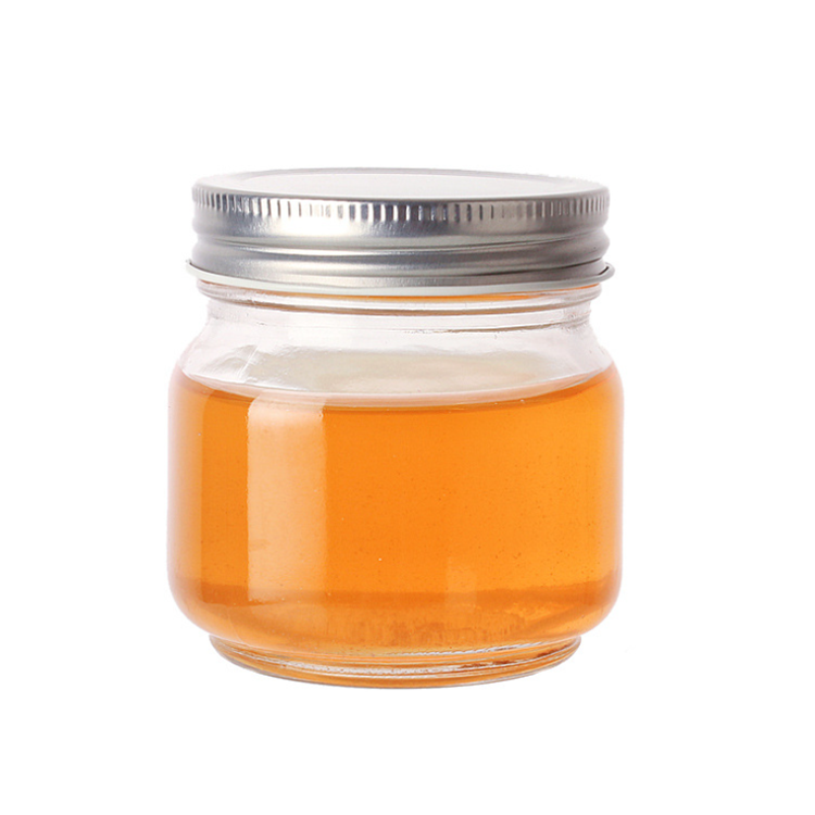 Round Glass Mason jar For Pickles Kimchi Mayonnaise With Screw Metal Lid 150ml 250ml 380ml 500ml 750ml 1000ml