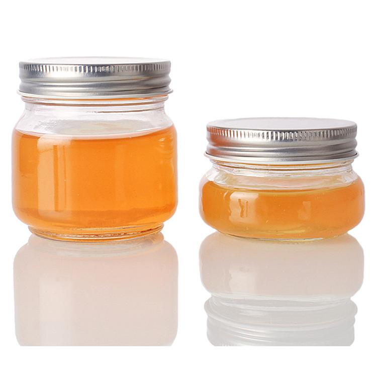 Round Glass Mason jar For Pickles Kimchi Mayonnaise With Screw Metal Lid 150ml 250ml 380ml 500ml 750ml 1000ml