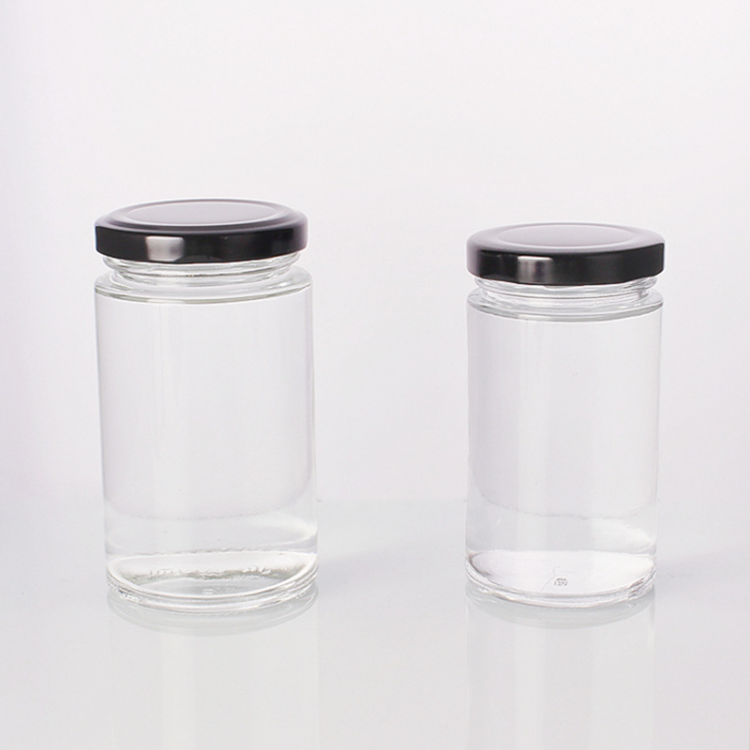 150ml 200ml Clear Flint Straight Sided Round Glass Jellies Jams Jars