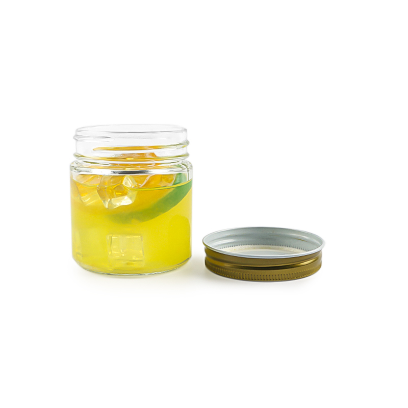 Food grade 4oz wide mouth mason jar glass canning jar with sliver metal lid wholesale