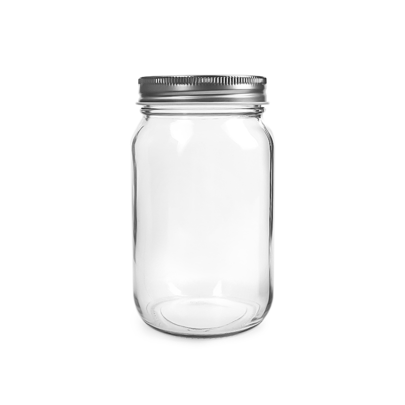 16oz 500ml food grade mason glass jar with 70mm tinplate screw lid,sauce,jam,pickle,coconut oil