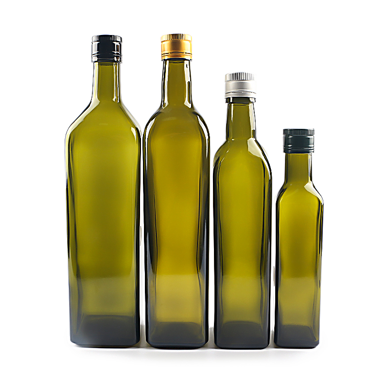 100ml 250ml 500ml 750ml 1000ml green color glass bottle food grade olive oil bottle with aluminum cap