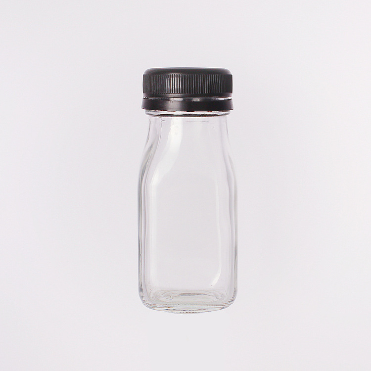 100ml 300ml 500ml 1000ml 16oz Vintage Square Beverage Glass Drinking Bottles With Lids For Kombucha,Tea,Milk,Yogurt