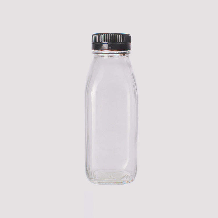 100ml 300ml 500ml 1000ml 16oz Vintage Square Beverage Glass Drinking Bottles With Lids For Kombucha,Tea,Milk,Yogurt