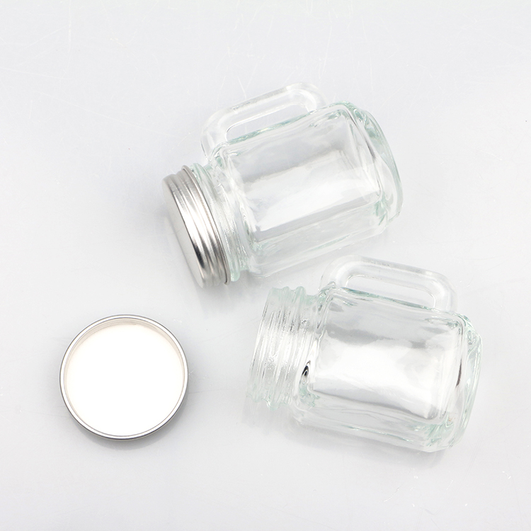 Food grade clear mini 50ml glass mason jar for candy with lid