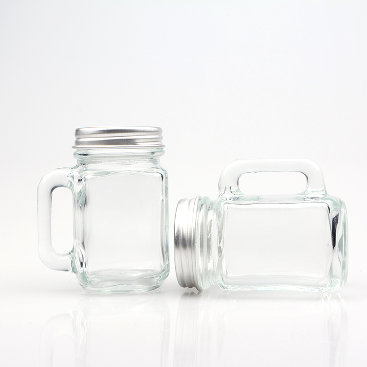 Food grade clear mini 50ml glass mason jar for candy with lid