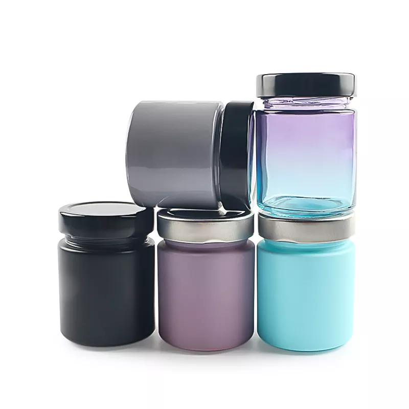 Customer design 200ml glass colored jars candle jars decorative jars for sale