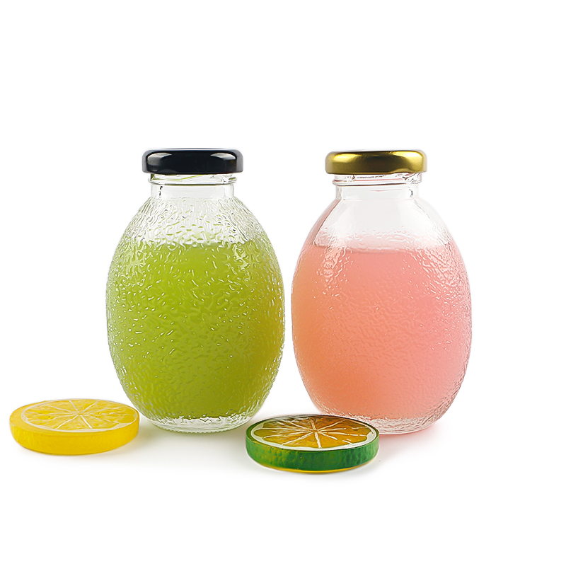 Hot Sale 250ml Ball shape Glass Beverage Bottle With Lid