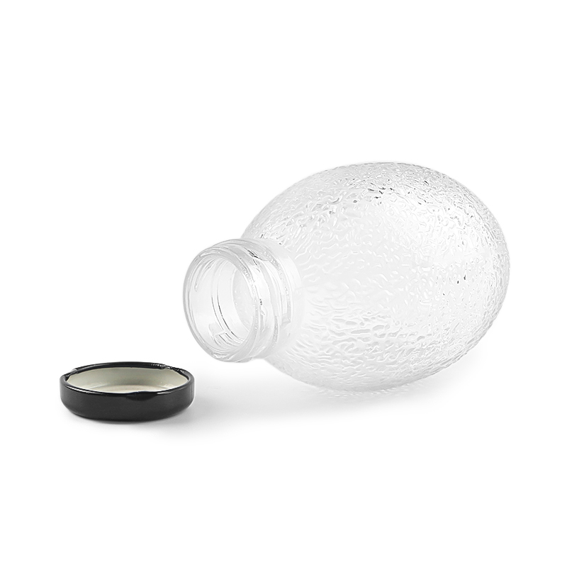 Hot Sale 250ml Ball shape Glass Beverage Bottle With Lid