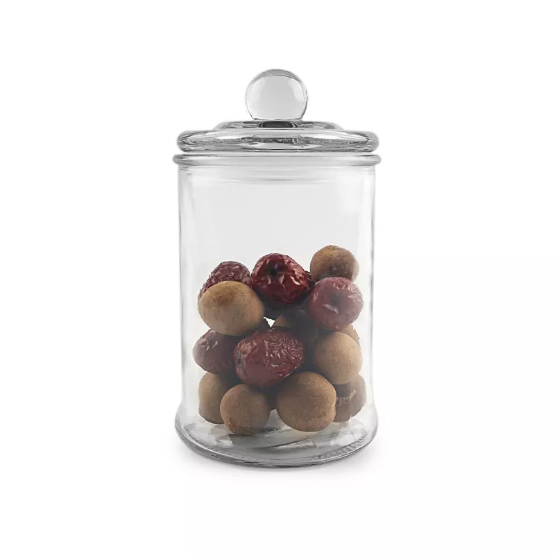 Factory price 120ml 380ml 750ml straight round glass storage jar dried tea jar