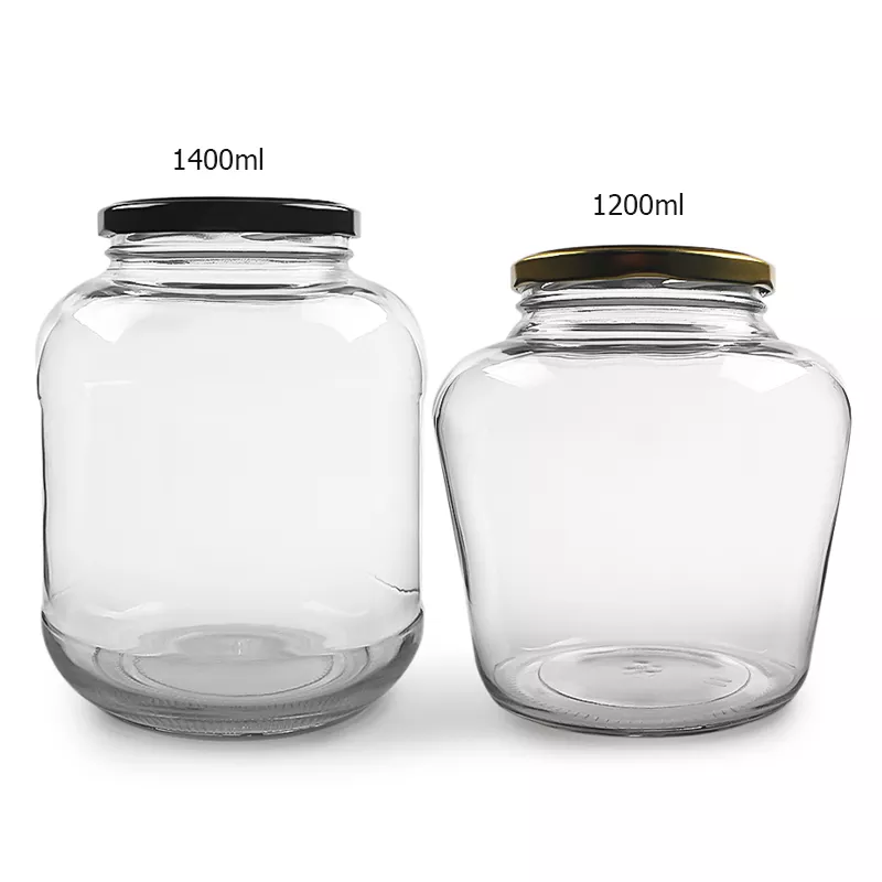 wholesale big glass storage jar 1200ml 1400ml pickled glass jar