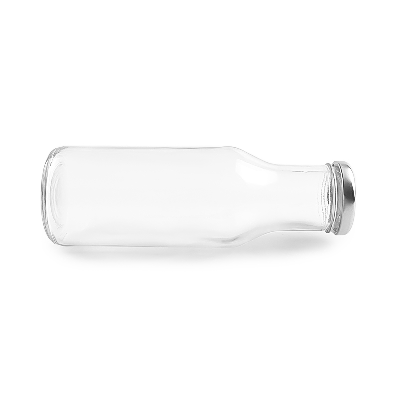 250ml 270ml 300ml 350ml Empty Glass Fruit Juice Bottle Round Beverage Bottle With Screw Metal Lid