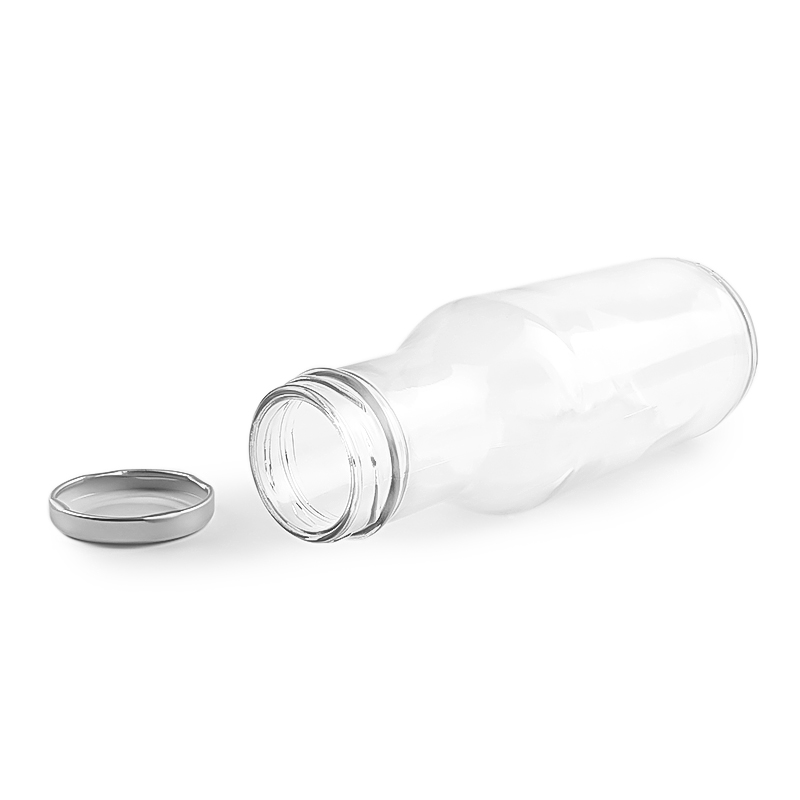 250ml 270ml 300ml 350ml Empty Glass Fruit Juice Bottle Round Beverage Bottle With Screw Metal Lid