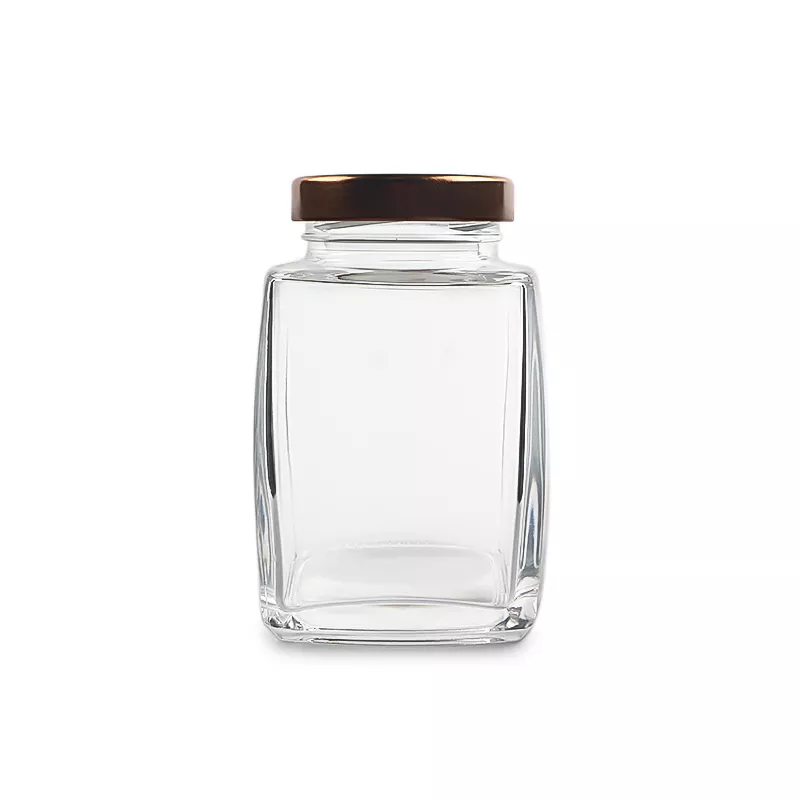 80-750ml Square Bird’s Nest Glass Bottle Food Storage Recycled Glass Honey Jam Jar