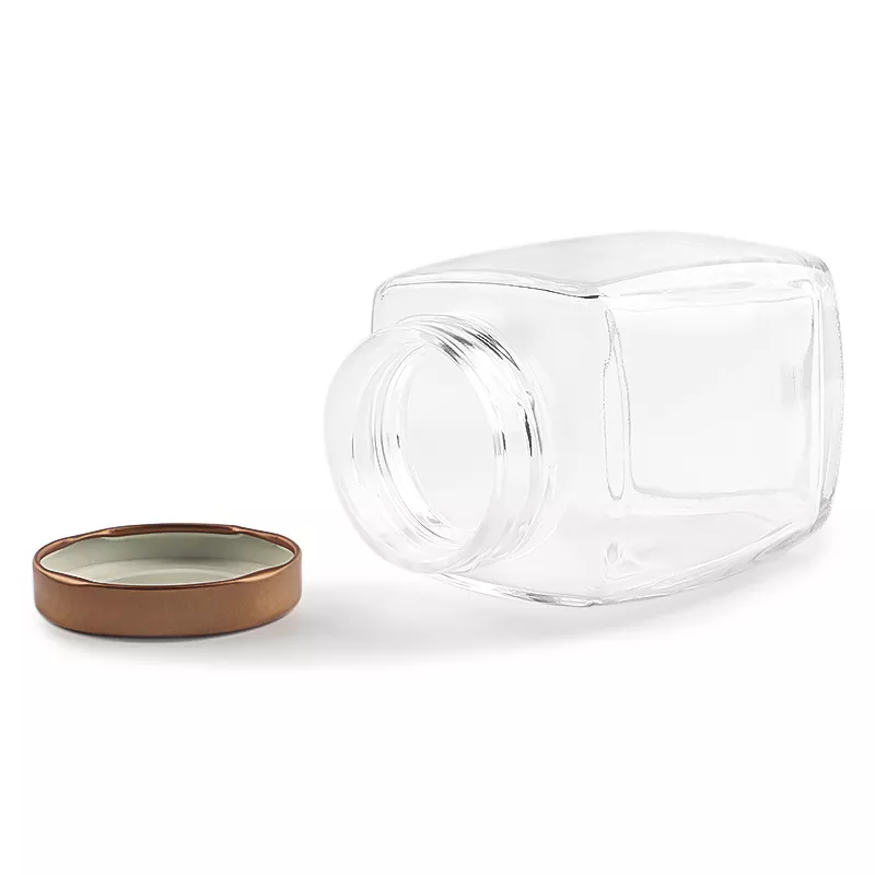 Best selling different size square glass jar wholesale