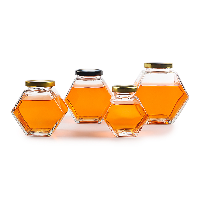 Hot selling 100ml 180ml 280ml 380ml glass jar honey jar hexagonal jar