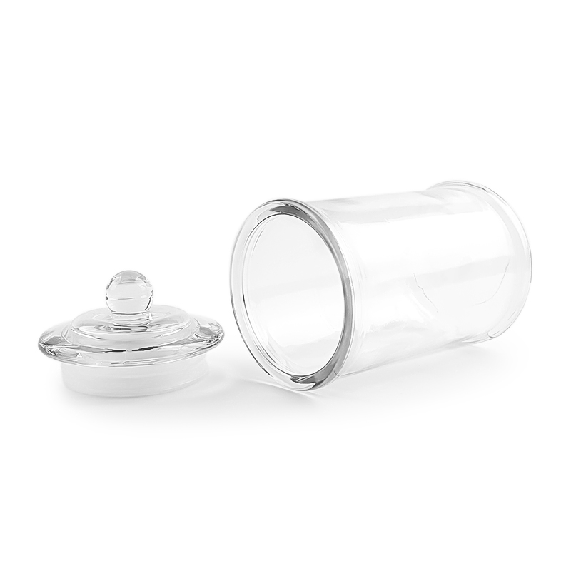 Hot Sale 120ml 380ml 750ml Straight Round Glass Storage Jar With Glass Lid