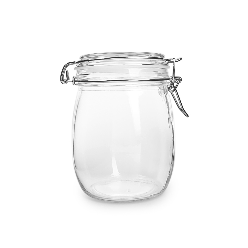 Food grade Glass jar with glass clip 850ml 1000ml 32oz sealing food storage