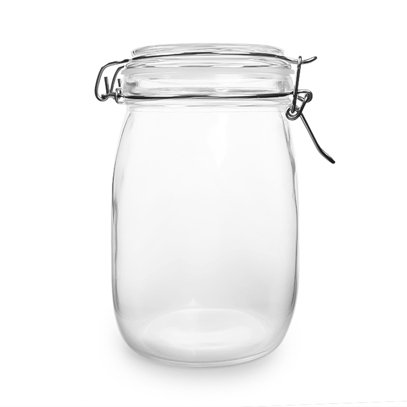 Food grade Glass jar with glass clip 850ml 1000ml 32oz sealing food storage