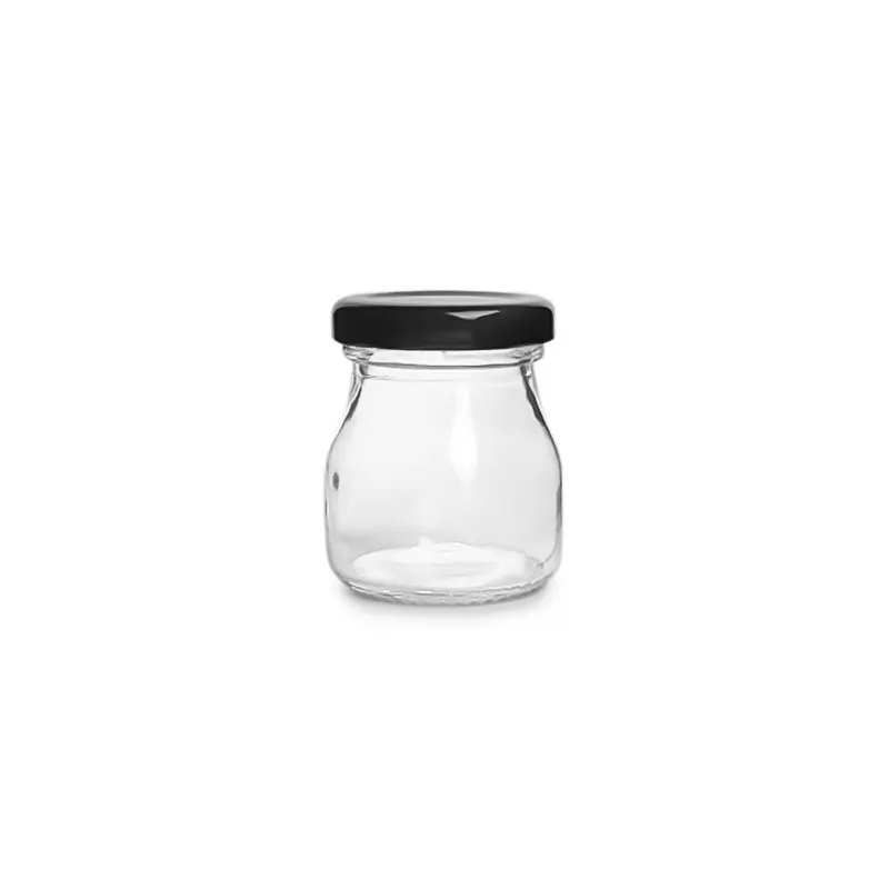 Small pudding jar 50ml 75ml 100ml 150ml glass jars for jam jelly storage with metal lid