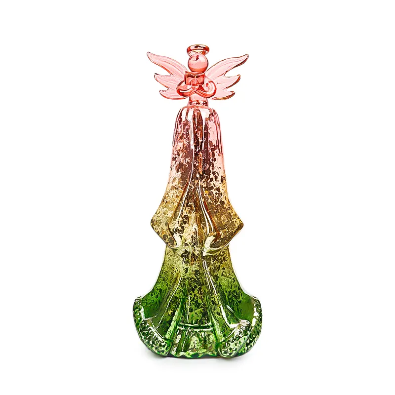 LED Battery Powered Angel shaped decorative glass jar for Christmas gift