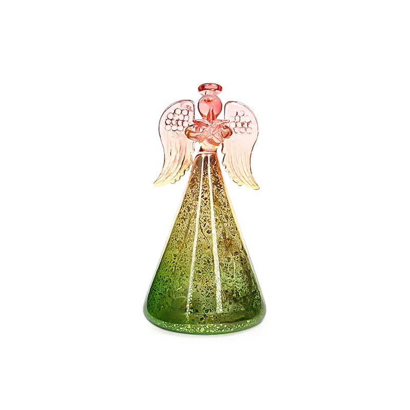 LED Battery Powered Angel shaped decorative glass jar for Christmas gift