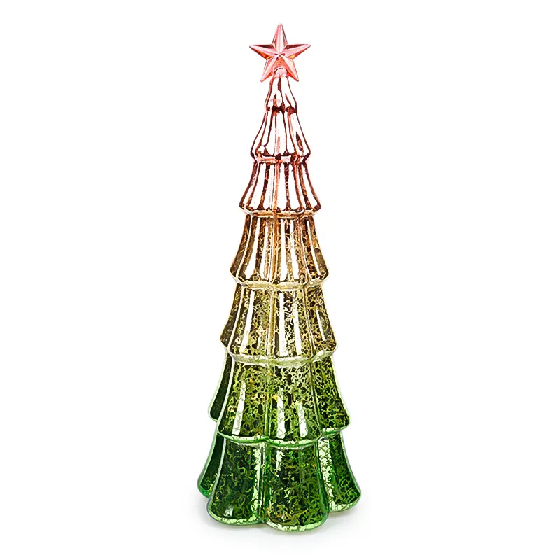 LED shiny Christmas tree gradient color glass jars for home decoration