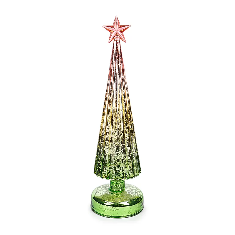 LED shiny Christmas tree gradient color glass jars for home decoration