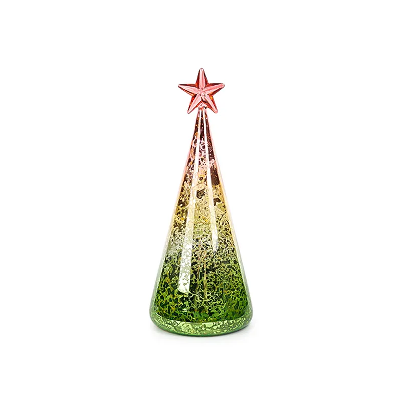 LED shiny Christmas tree gradient color glass jars for home decoration