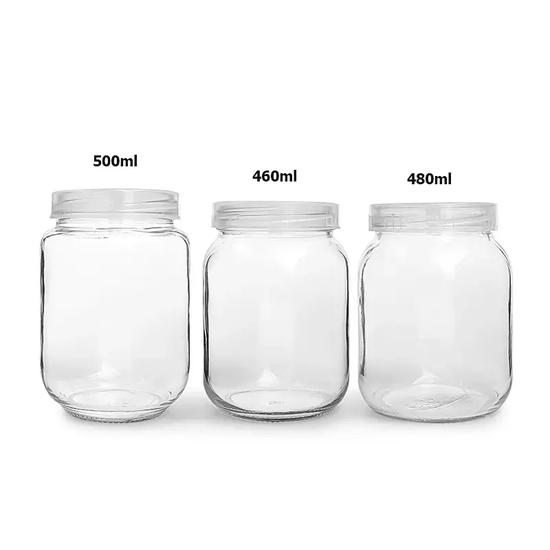 Chemical jars 460ml 480ml 500ml glass plant tissue culture vessel with vented lid for orchid