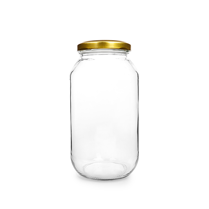 650ml 23oz Airtight empty round glass honey extra virgin coconut oil jar with metal lid wholesale