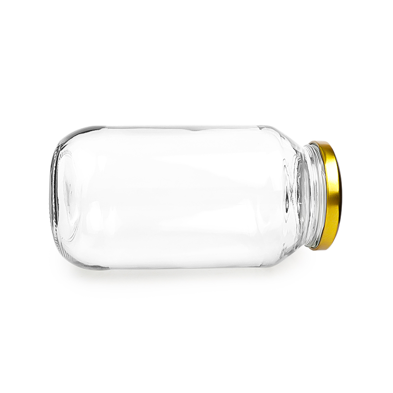 650ml 23oz Airtight empty round glass honey extra virgin coconut oil jar with metal lid wholesale