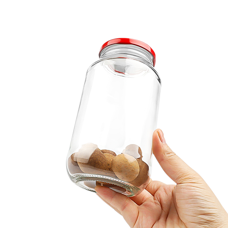 Xuzhou glass manufacturer 1000ml food preserve glass jar with twist metal cap