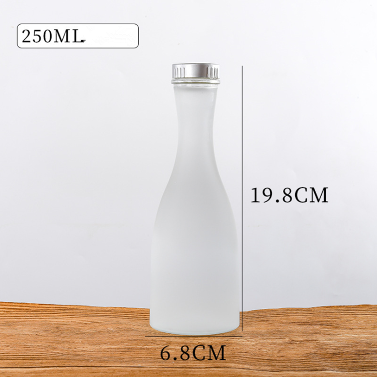 Wholesale 250ml Clear Frosted Beverage Juice Drinking Glass Bottle