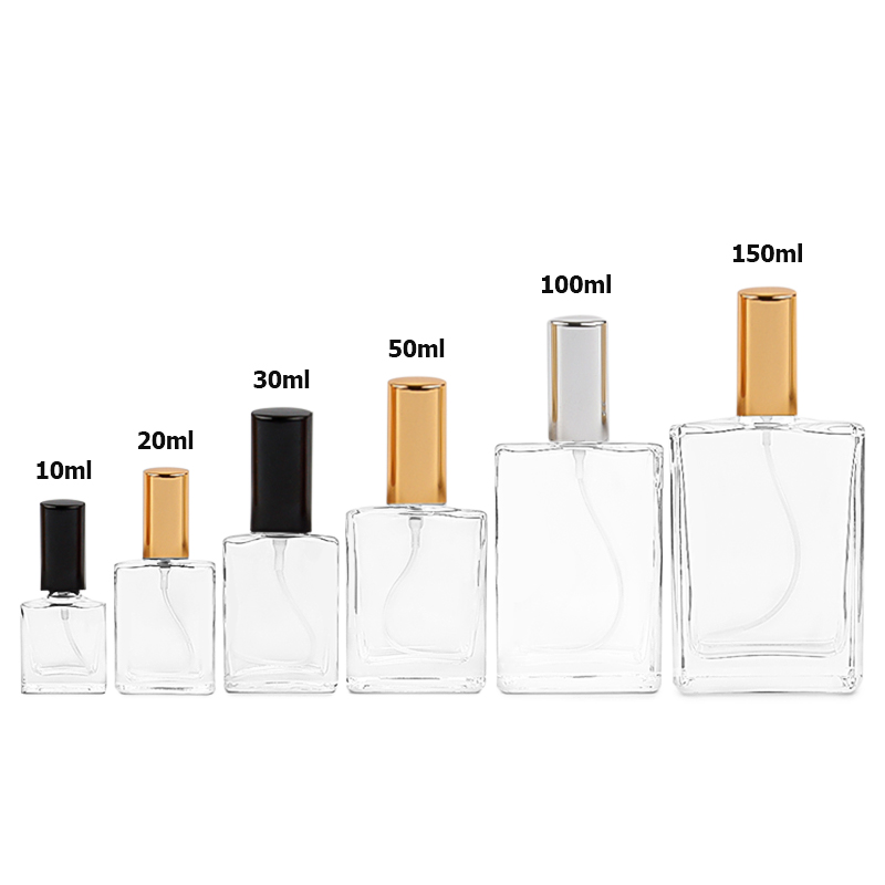 10ml 20ml 30ml 50ml 100ml 150ml Square Perfume Glass Bottle Perfume Spray Glass Bottle