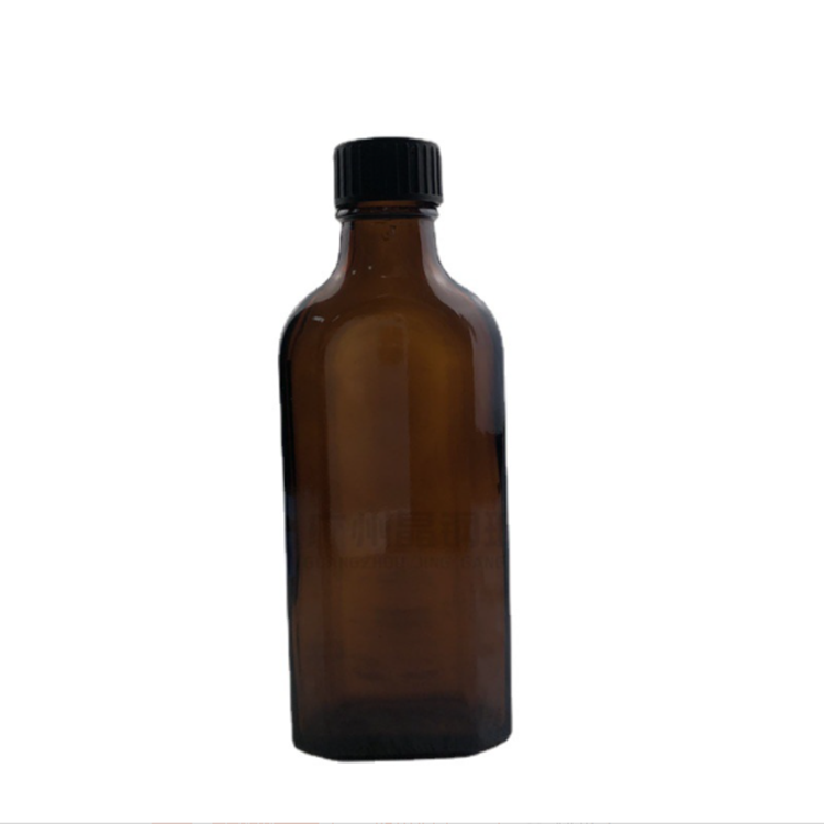 Hotsale 100ml Amber Color Rectangle Glass Essential Oil Cosmetic Bottle With Plastic Cap