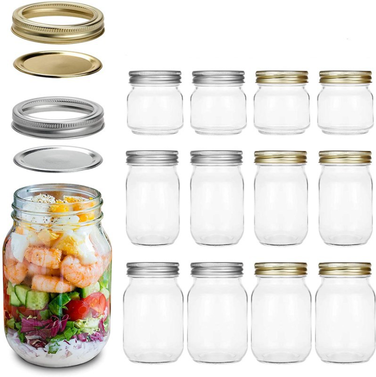 250ml 500ml 1000ml Jam Candy Pickling Canning Storage Pickle Cookie Glass Mason Jar