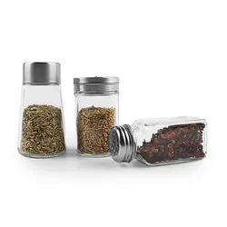 Wholesale 80ml 90ml 100ml Kitchenware Pepper Sea Salt Spice Seasonings Shaker Glass Bottle With Cap