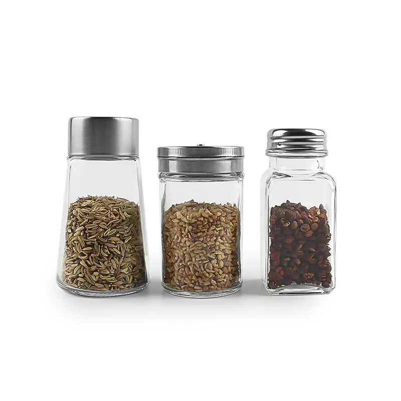 Wholesale 80ml 90ml 100ml Kitchenware Pepper Sea Salt Spice Seasonings Shaker Glass Bottle With Cap