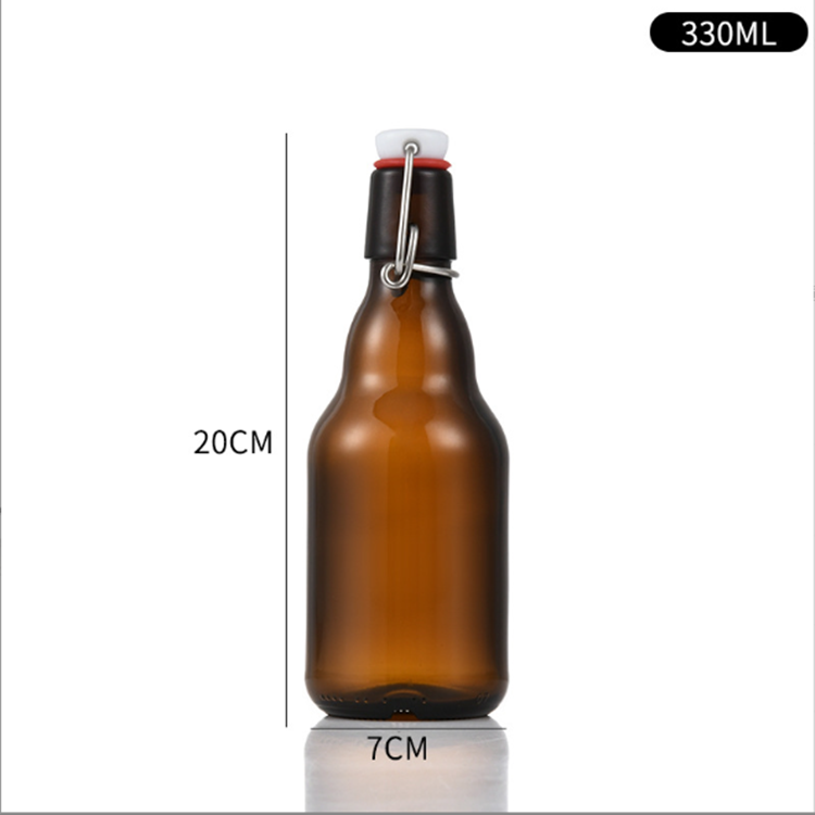 Flip Top Glass Bottle 1 Liter 750ml 500ml 330ml Swing Top Cold Brewing Amber Bottle with Stopper for Beverages Vinegar Kombucha