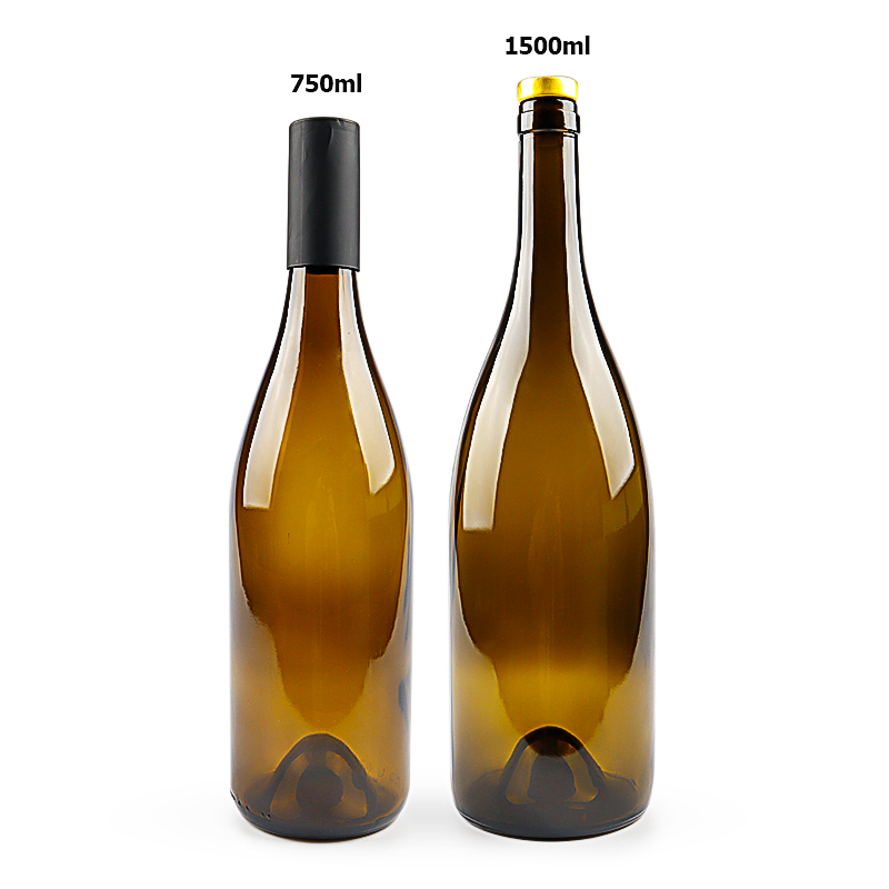 Manufacturer empty amber champagne Burgundy glass wine bottles 750ml 1500ml